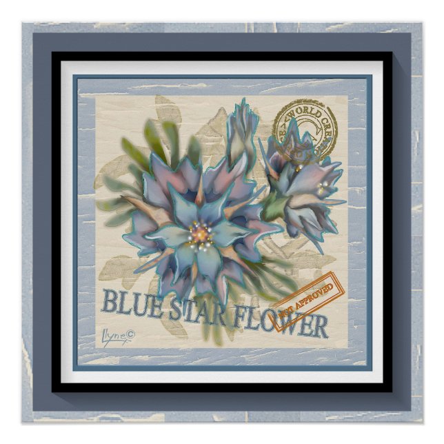 G Creation Office - blaue Blume Poster (Vorderseite)