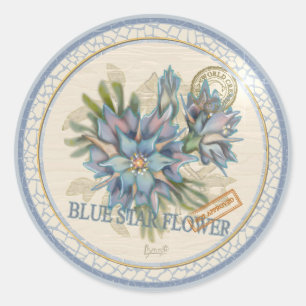 G Creation Office - blaue Blume Runder Aufkleber