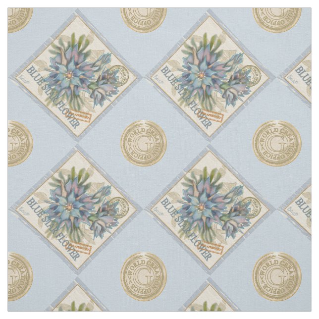 G Creation Office - blaue Blume Stoff (Muster)