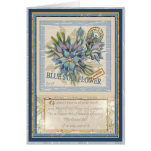 G Creation Office Blue Blume Geburtstagskarte