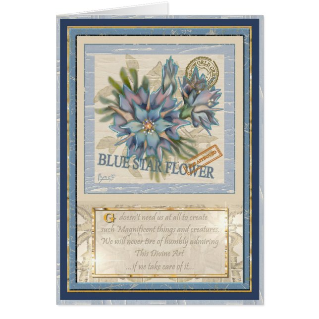 G Creation Office Blue Blume Geburtstagskarte (Vorne)