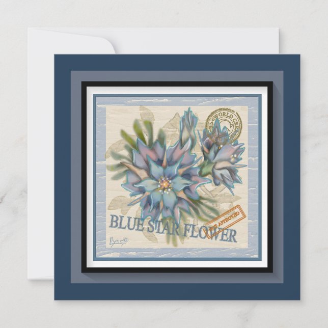 G Creation Office carte blanche fleur bleue (Devant)