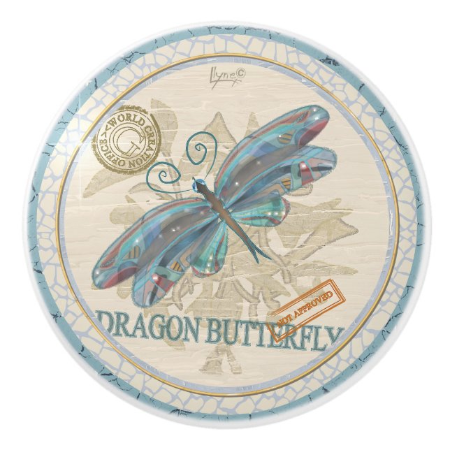 G Creation Office Dragonfly Keramikknauf (Vorderseite)
