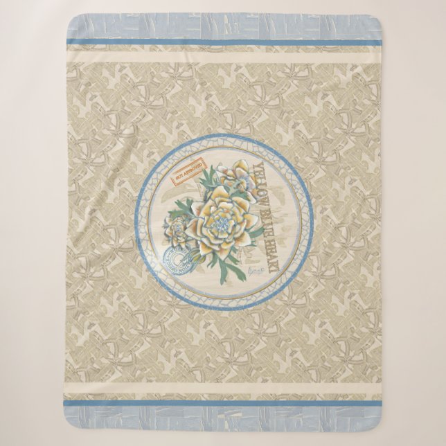 G Creation Office Gelbe Blume Fleece Blanket Sherpadecke (Vorderseite)