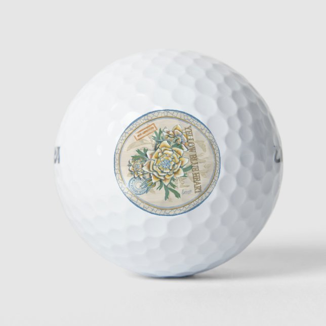 G Creation Office gelbe Blume Golfball (Vorderseite)