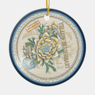 G Creation Office gelbe Blume Keramik Ornament