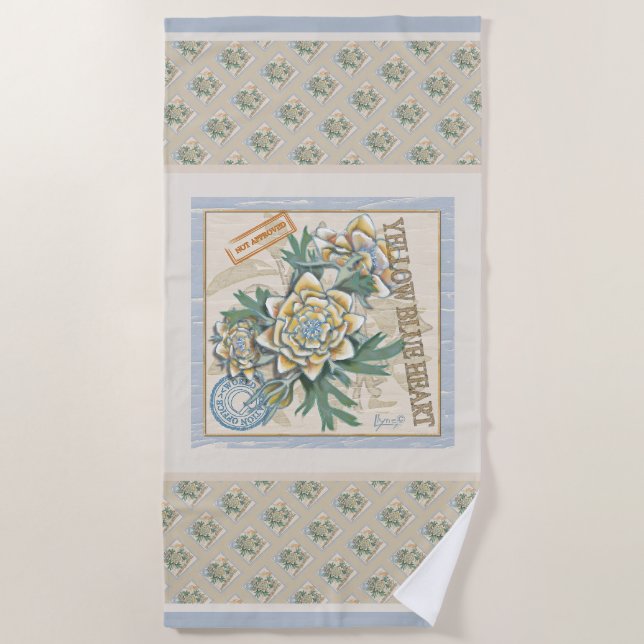G Creation Office gelbe Blume Strandtuch (Vorderseite)