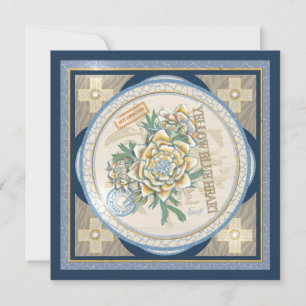 G Creation Office gelbe Blumen-Leerkarte Feiertagskarte