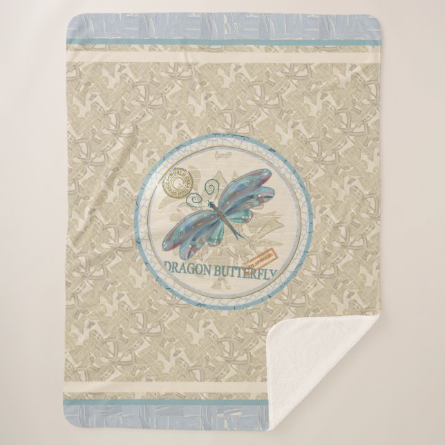 G Creation Office gragonfly Fleece Blanket Sherpadecke (Vorderseite)