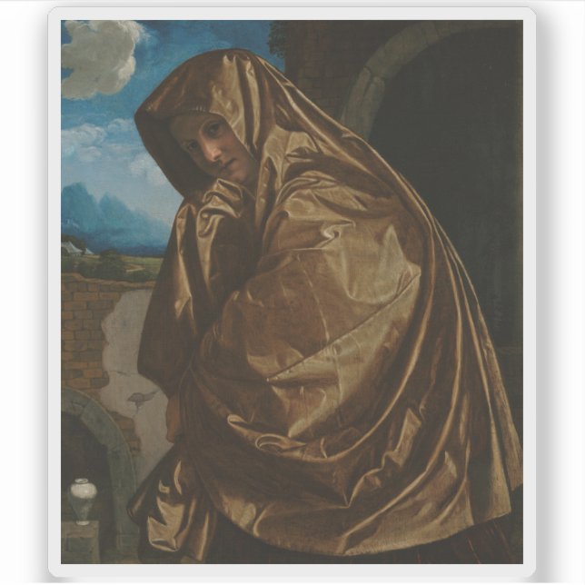 G.G. Savoldo: Heilige Maria Magdalene am Sepulcher Aufkleber (Vorderseite)