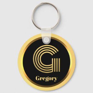 G Gold Mit Monogramm Buchstabe Personalisiert Schlüsselanhänger