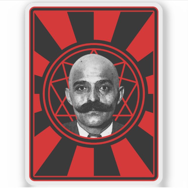 G.I. Gurdjieff The Magus - v2 (rot) Aufkleber (Vorderseite)