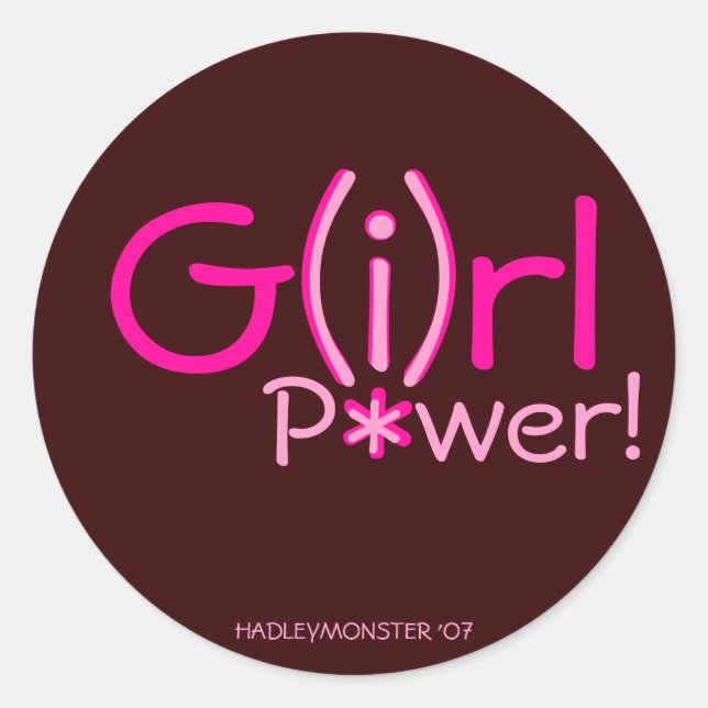 G(i)rl P*wer! Runder Aufkleber (Vorderseite)