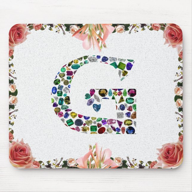 G Initial Gemstone Design Mousepad (Vorne)