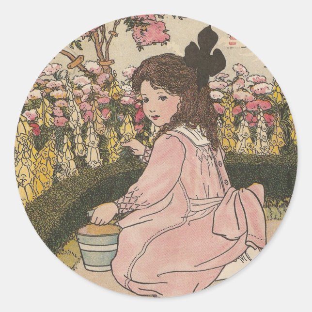G ist für Garten Runder Aufkleber (Vorderseite)