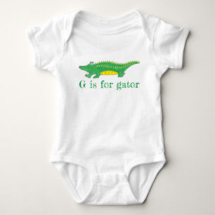 G ist für Gator Green Alligator Croc Crocodile Baby Strampler