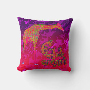 G ist für Giraffee (CKC)-Square Throw Kissen