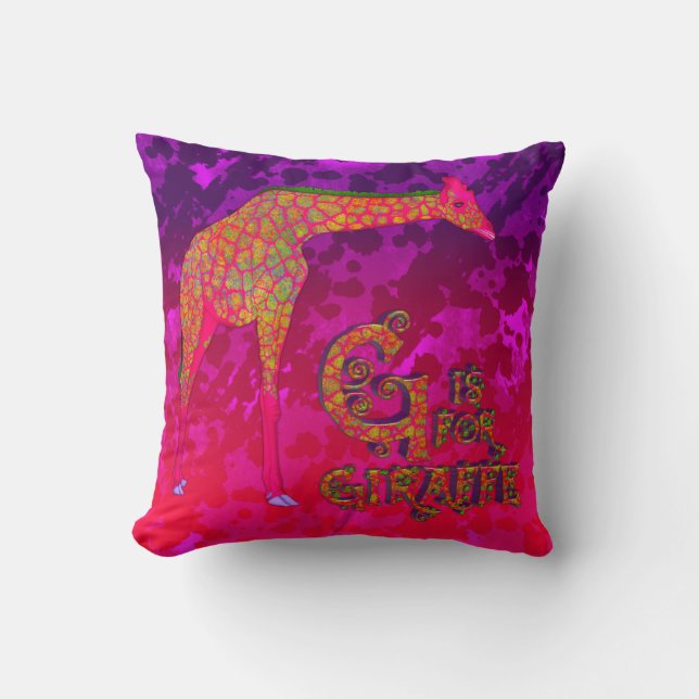 G ist für Giraffee (CKC)-Square Throw Kissen (Vorderseite)