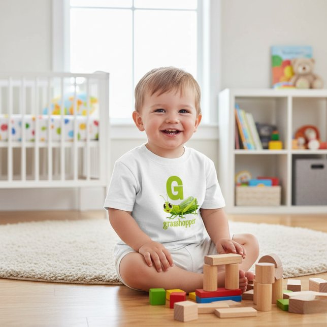 G ist für Grasshopper Kindershirt Kleinkind T-shirt (Von Creator hochgeladen)