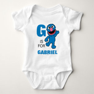 G ist für Grover   Name hinzufügen Baby Strampler