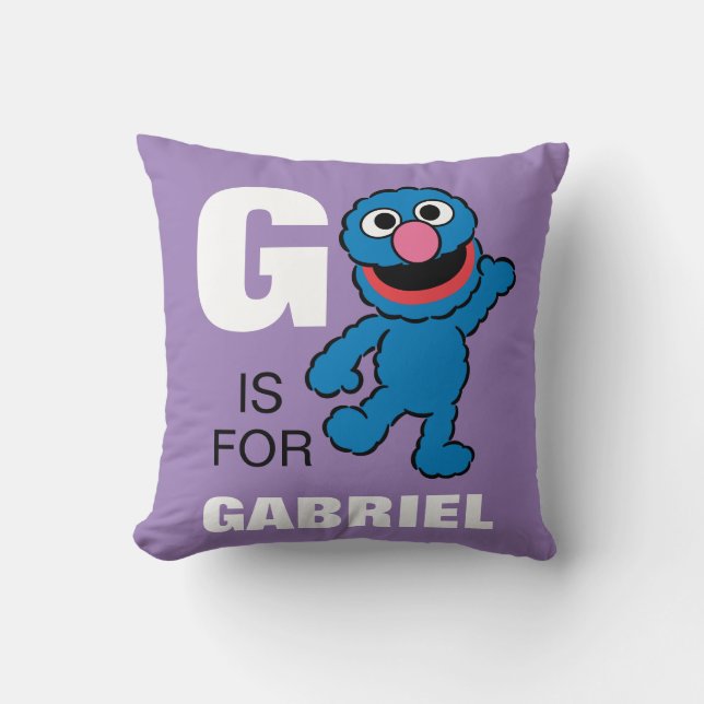 G ist für Grover | Name hinzufügen Kissen (Vorderseite)