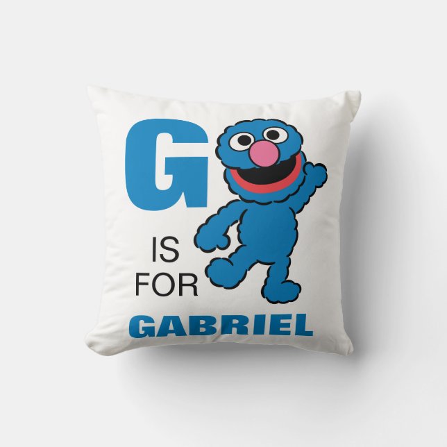 G ist für Grover | Name hinzufügen Kissen (Vorderseite)