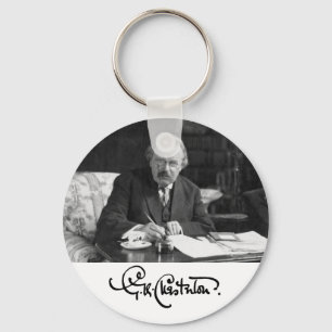 G. K. Chesterton am Arbeitsplatz Schlüsselanhänger