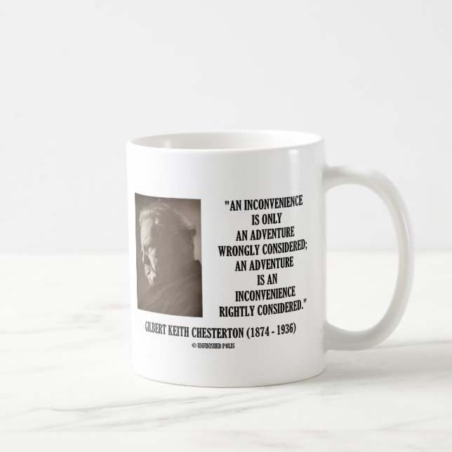 G.K. Chesterton InConvenience Adventure erwogen Kaffeetasse (Rechts)