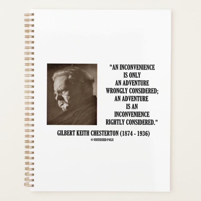 G.K. Chesterton InConvenience Adventure erwogen Planer (Vorderseite)