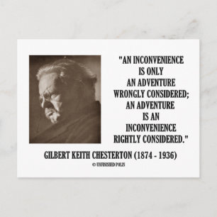 G.K. Chesterton InConvenience Adventure erwogen Postkarte