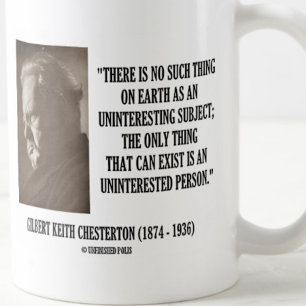 G.K. Chesterton Uninteressantes Thema Uninteressie Kaffeetasse