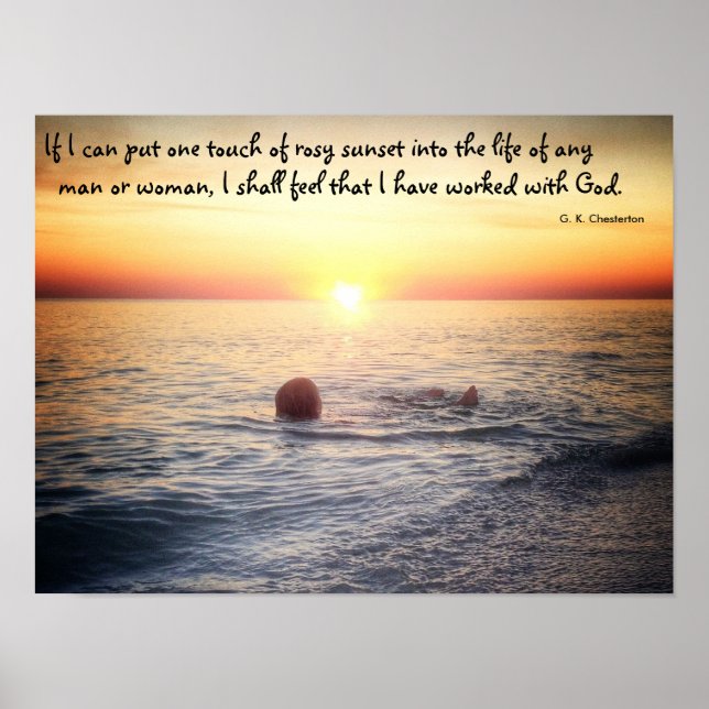 G. K. Chesterton zitiert Sonnenuntergang- Poster (Vorne)