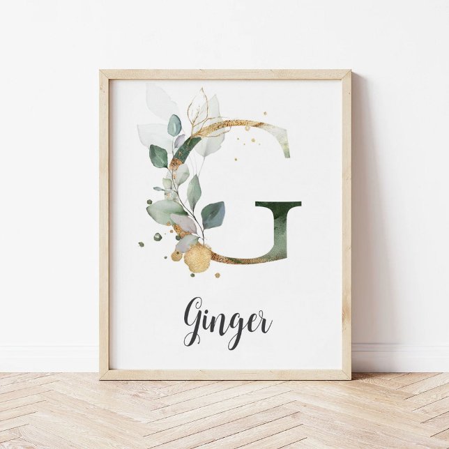 G Letter Monogram Greenerity Kinderzimmer Name Wal Poster (Von Creator hochgeladen)