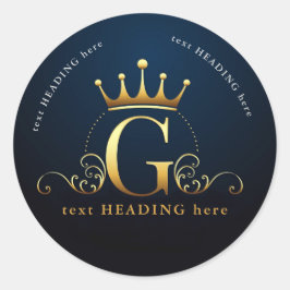 G - Letter Monogram Round Aufkleber