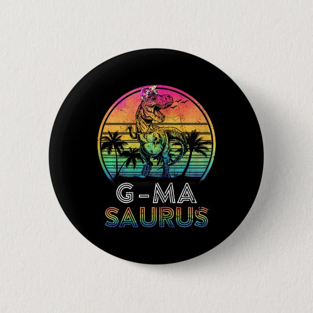 G-masaurus Dinosaur G-ma Saurus Familie Matching T Button (Vorderseite)
