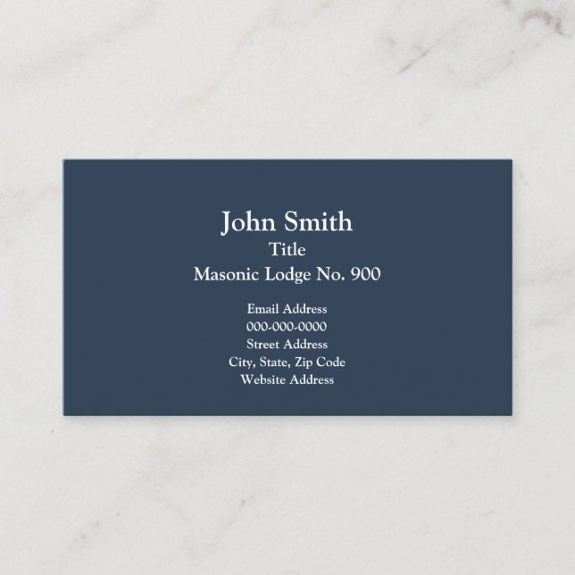 G Masonic Business Card Visitenkarte (Vorderseite)