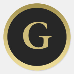 G: Monogram G Elegant Gold and Black Stickers