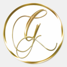 G Monogram Imitate Gold Umschlag oder Günstige Sie Runder Aufkleber