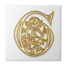 G Monogram "Irish Gold" Keramik Tile