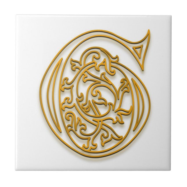 G Monogram "Irish Gold" Keramik Tile Fliese (Vorderseite)