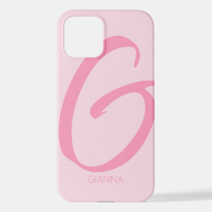 G Monogram Personalisiert Pink iPhone Case iPhone 12 Hülle