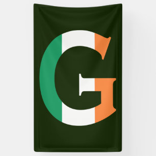 G Monogram überlagert auf irischer Flagge (v) Banner