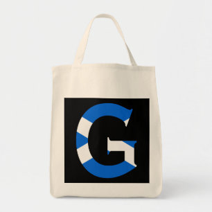 G Monogram überlagert sich auf der schottischen Fl Tragetasche