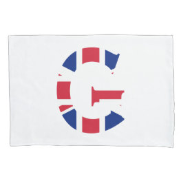 G Monogram überlagert sich auf der Unijack Flag-Ko Kissenbezug