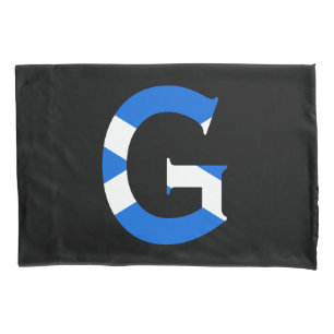 G Monogram überlagert sich auf schottischer Flagge Kissenbezug