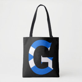 G Monogram überlagert sich auf schottischer Flagge Tasche
