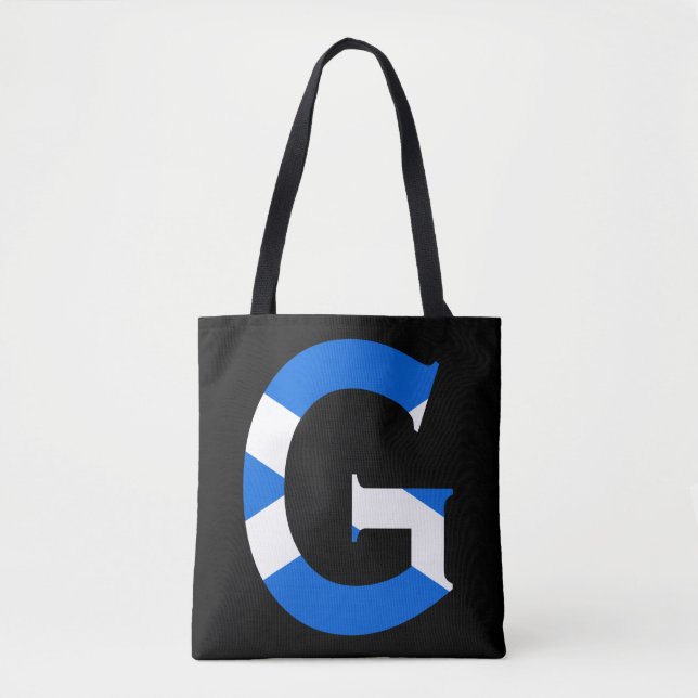 G Monogram überlagert sich auf schottischer Flagge Tasche (Vorderseite)