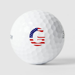 G Monogram überlagert sich auf US Flag ssf gbcnt Golfball