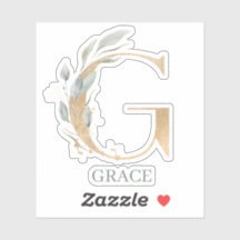 G Monogramm Floral Personalisiert