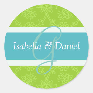 G Monogramm für Siegel zur Einladung zum Hochzeits Runder Aufkleber